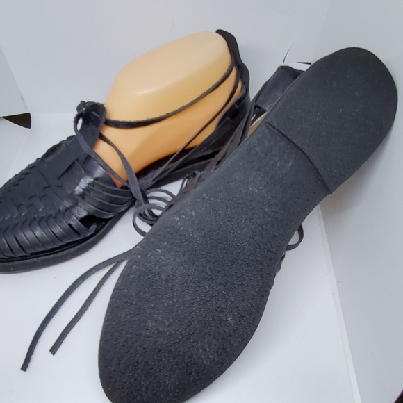 Chamula Sayulita black lace up woven sandals 10 - Picture 5 of 5